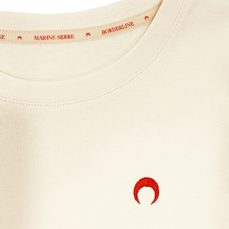 Marine Serre Moon Logo T-Shirt | Designer code: T067FW22WVIA2011X1RIB | Luxury Fashion Eshop | Lamode.com.hk