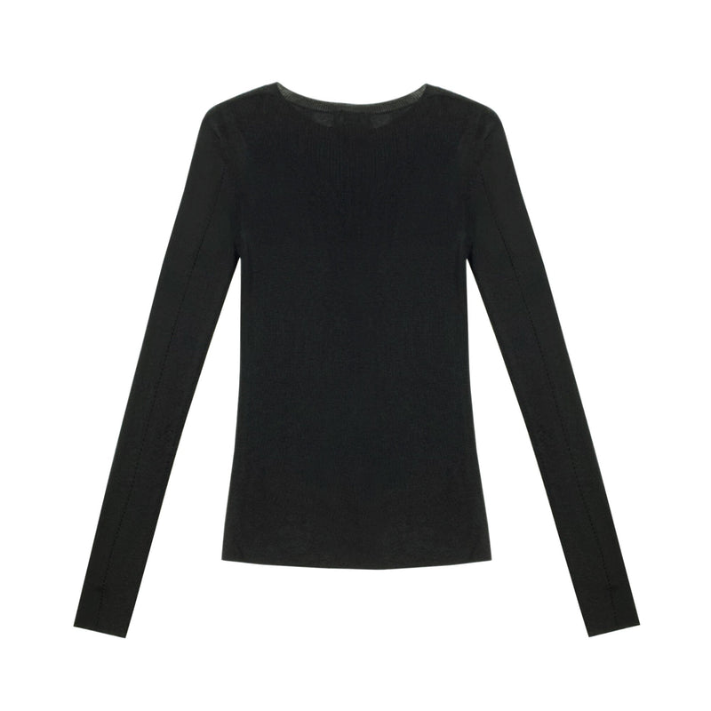 Saint Laurent Rib Knit Top | Designer code: 717820Y75UM | Luxury Fashion Eshop | Lamode.com.hk