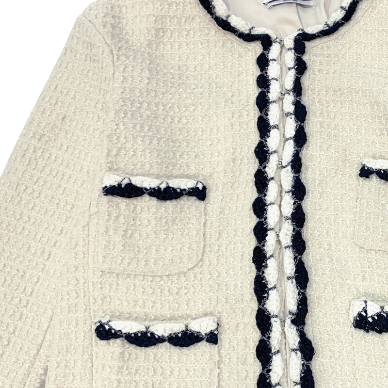 Label Mirror Four Pockets Tweed Jacket With Contrast Trim | Designer code: LM2022FW042 | Luxury Fashion Eshop | Lamode.com.hk