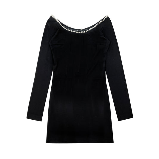 Label Mirror Dress With Pearl Details | Designer code: LM2022SS022 | Luxury Fashion Eshop | Lamode.com.hk