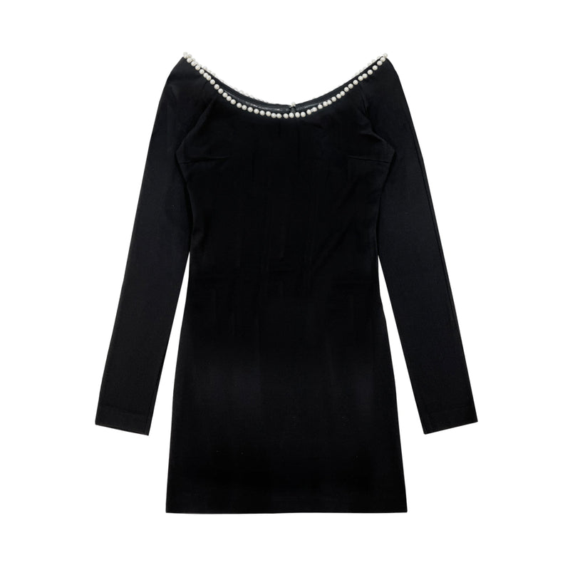 Label Mirror Dress With Pearl Details | Designer code: LM2022SS022 | Luxury Fashion Eshop | Lamode.com.hk