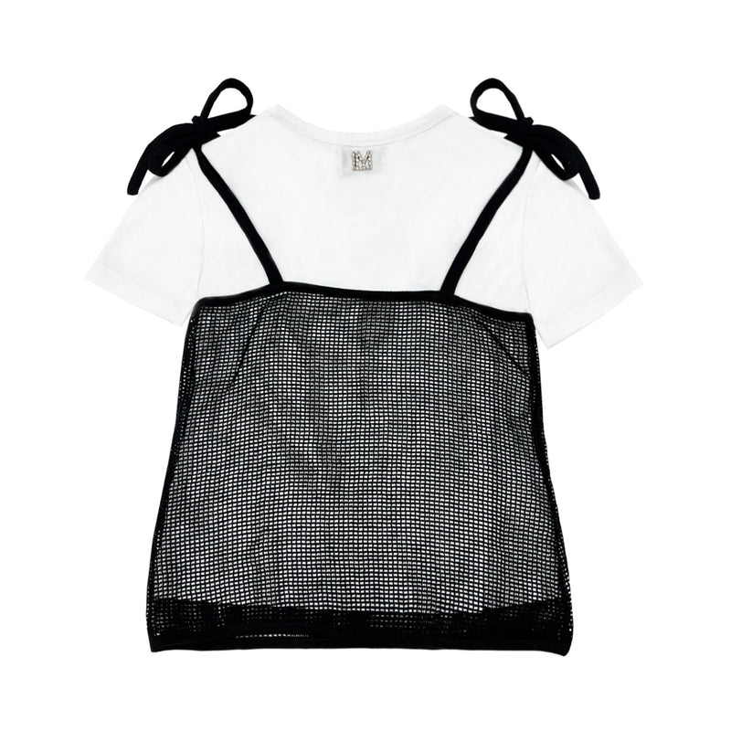 Label Mirror Layered Camisole T-shirt | Designer code: LM2022SS028 | Luxury Fashion Eshop | Lamode.com.hk