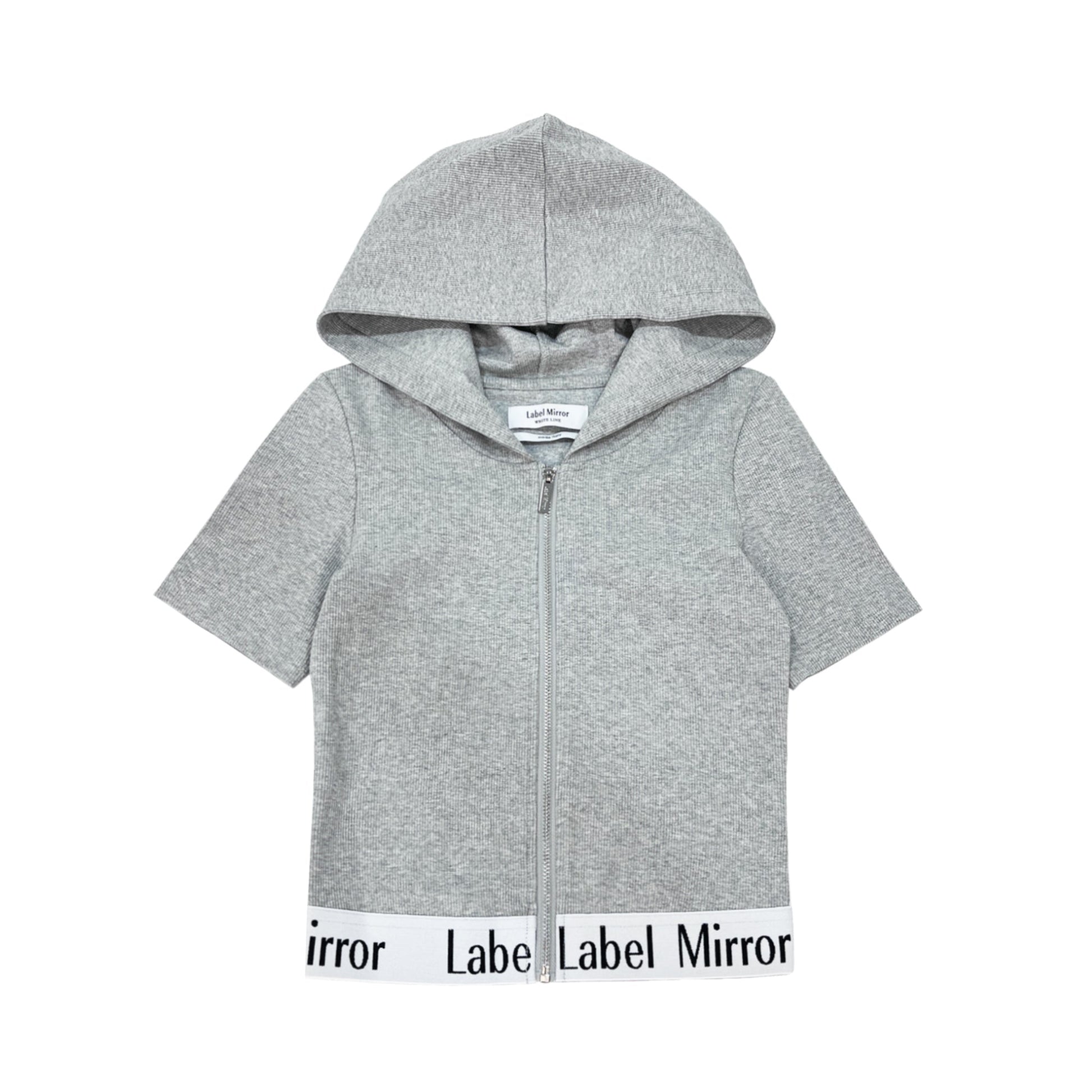 Label Mirror Ribbed Elastic Zip Up Hoodie | Designer code: LM2022SS019 | Luxury Fashion Eshop | Lamode.com.hk