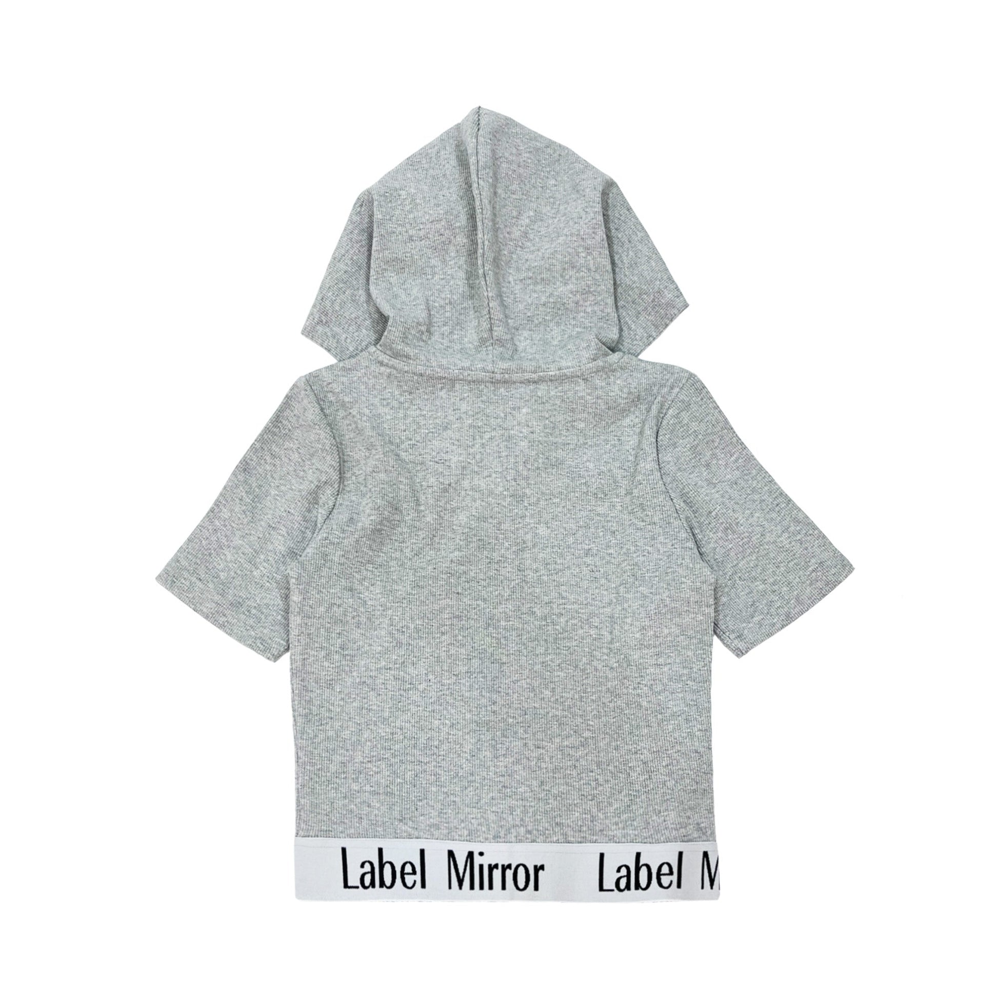 Label Mirror Ribbed Elastic Zip Up Hoodie | Designer code: LM2022SS019 | Luxury Fashion Eshop | Lamode.com.hk