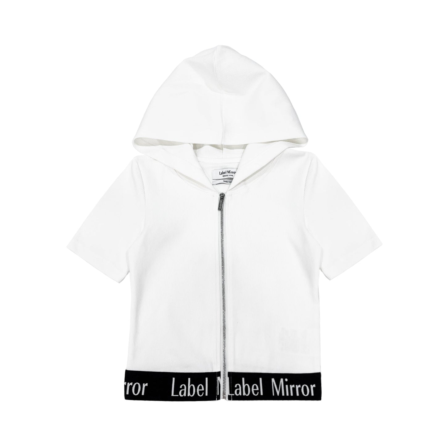 Label Mirror Ribbed Elastic Zip Up Hoodie | Designer code: LM2022SS019 | Luxury Fashion Eshop | Lamode.com.hk