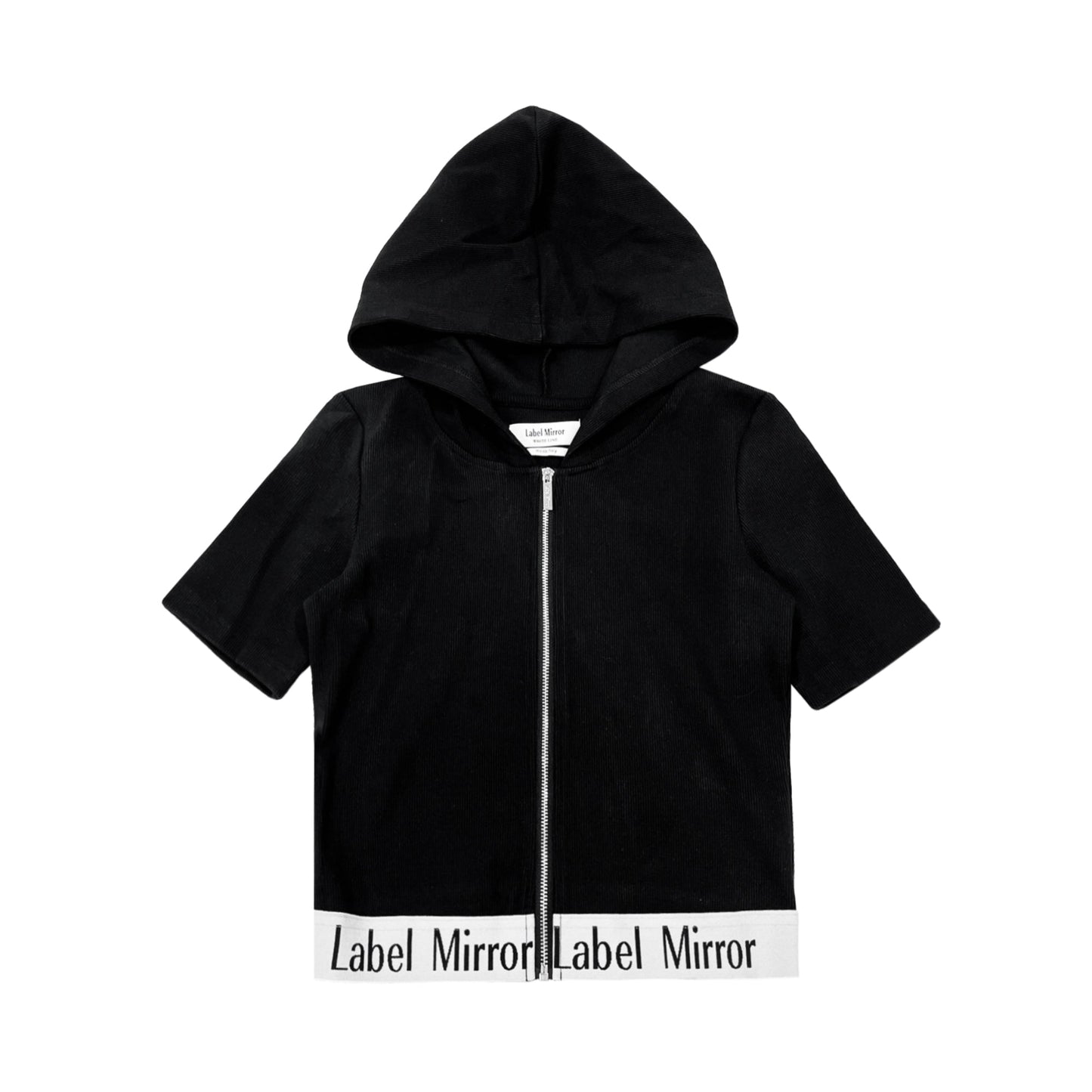 Label Mirror Ribbed Elastic Zip Up Hoodie | Designer code: LM2022SS019 | Luxury Fashion Eshop | Lamode.com.hk