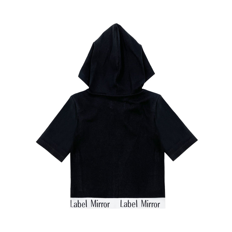 Label Mirror Ribbed Elastic Zip Up Hoodie | Designer code: LM2022SS019 | Luxury Fashion Eshop | Lamode.com.hk