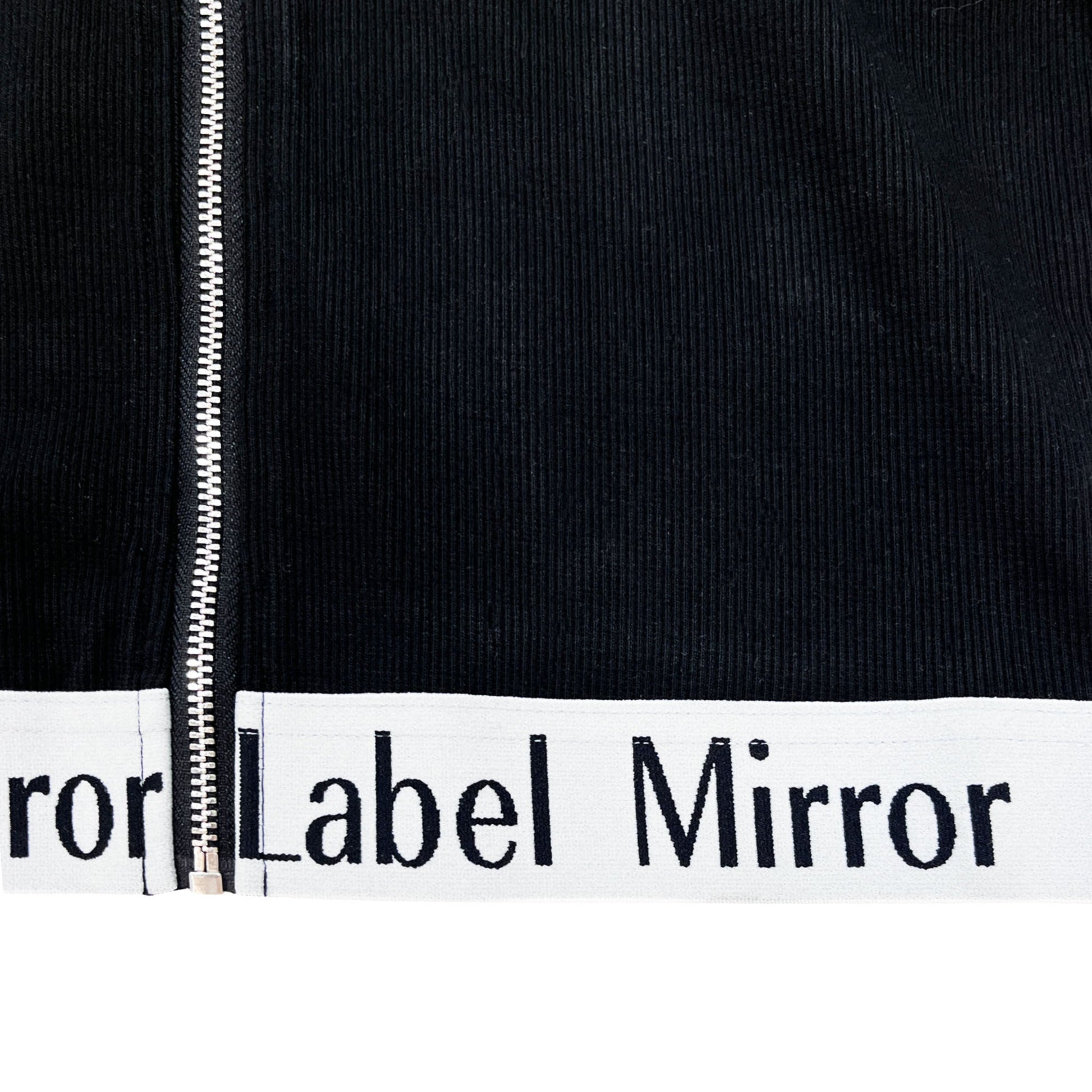 Label Mirror Ribbed Elastic Zip Up Hoodie | Designer code: LM2022SS019 | Luxury Fashion Eshop | Lamode.com.hk
