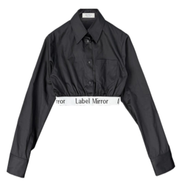 Label Mirror Repeat Logo Cropped Shirt | Designer code: LM2022SS005 | Luxury Fashion Eshop | Lamode.com.hk