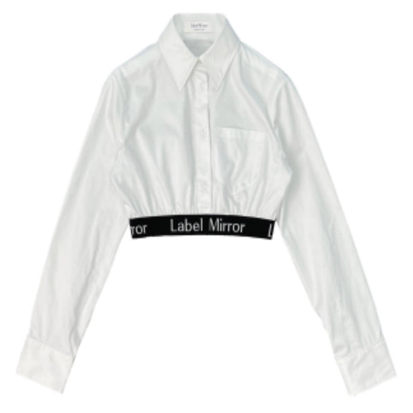 Label Mirror Repeat Logo Cropped Shirt | Designer code: LM2022SS005 | Luxury Fashion Eshop | Lamode.com.hk