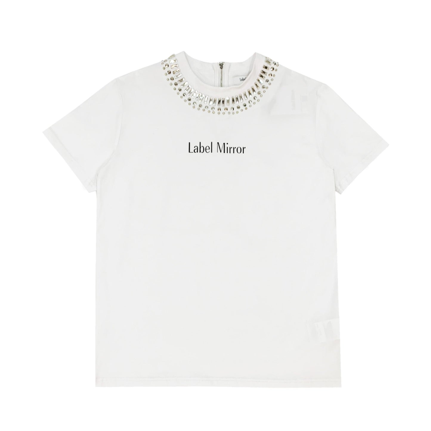 Label Mirror T-shirt With Stud Collar | Designer code: LM2022SS012 | Luxury Fashion Eshop | Lamode.com.hk