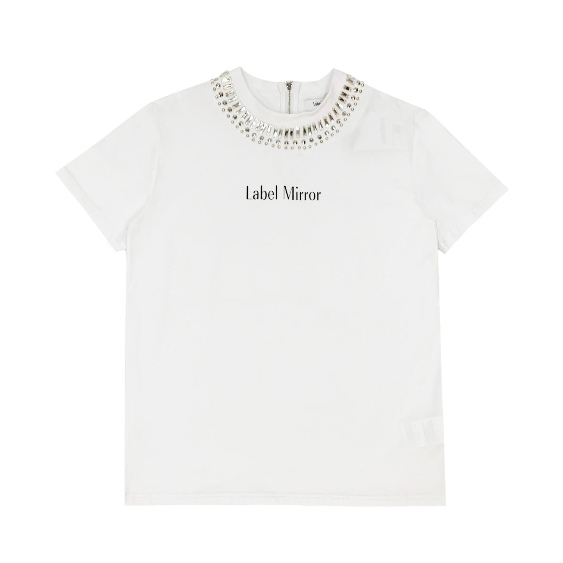 Label Mirror T-shirt With Stud Collar | Designer code: LM2022SS012 | Luxury Fashion Eshop | Lamode.com.hk