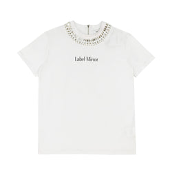 Label Mirror T-shirt With Stud Collar | Designer code: LM2022SS012 | Luxury Fashion Eshop | Lamode.com.hk
