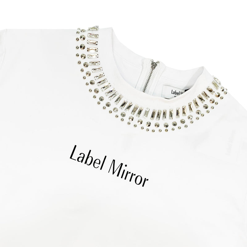 Label Mirror T-shirt With Stud Collar | Designer code: LM2022SS012 | Luxury Fashion Eshop | Lamode.com.hk