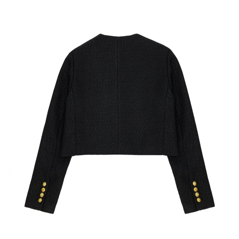 Label Mirror Tweed Jacket With Double Breasted | Designer code: LM2022FW044 | Luxury Fashion Eshop | Lamode.com.hk