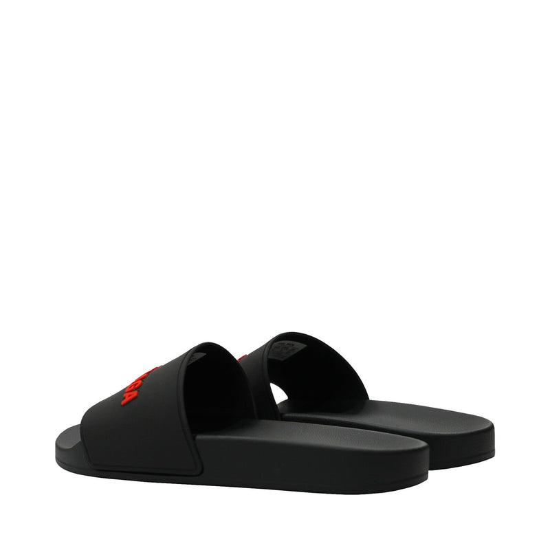 Balenciaga Logo Embossed Pool Slides | Designer code: 565826W1S80 | Luxury Fashion Eshop | Lamode.com.hk