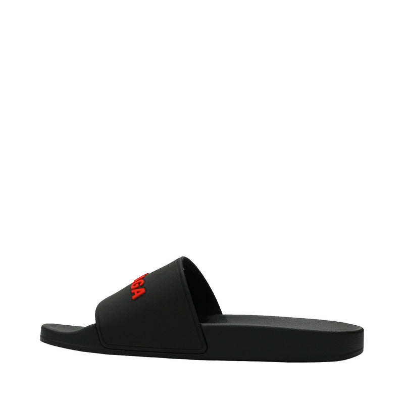 Balenciaga Logo Embossed Pool Slides | Designer code: 565826W1S80 | Luxury Fashion Eshop | Lamode.com.hk