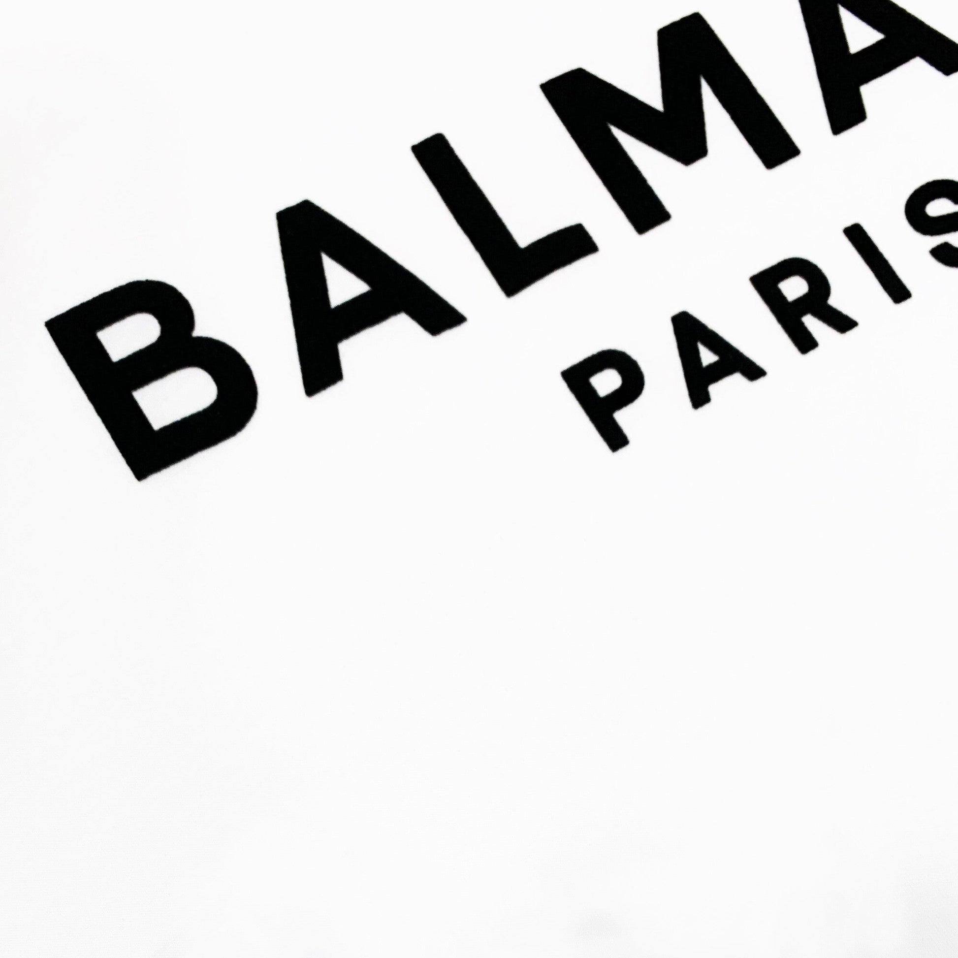 Balmain T-shirt With Flocked Logo | Designer code: YF1EF000BB37 | Luxury Fashion Eshop | Lamode.com.hk