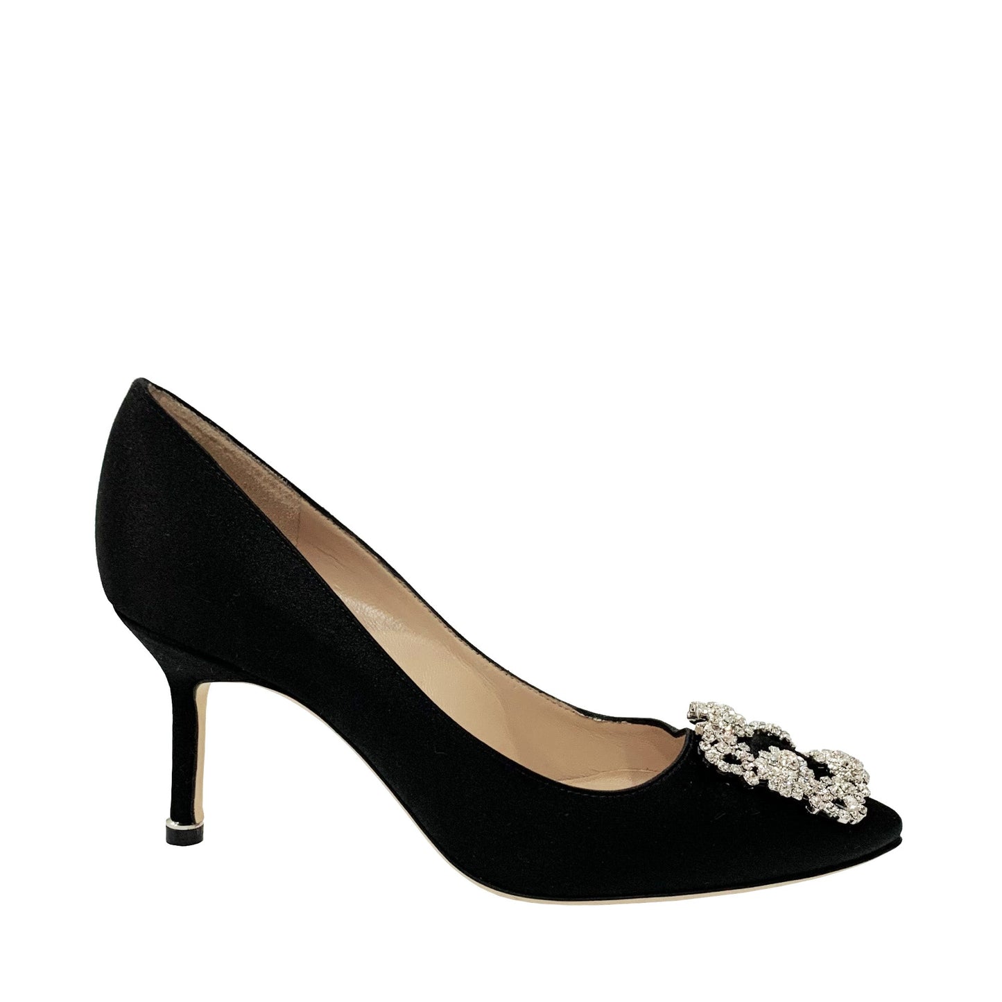 Manolo Blahnik Satin Jewel Buckle Pumps | Designer code: 9XX0316 | Luxury Fashion Eshop | Lamode.com.hk