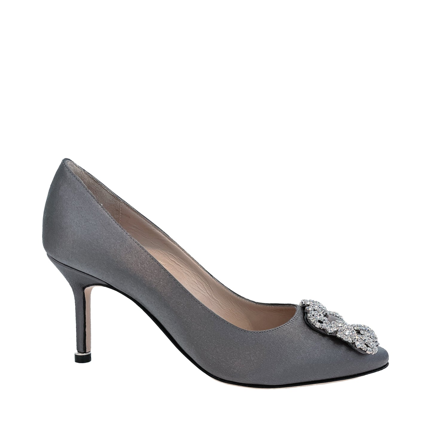 Manolo Blahnik Satin Jewel Buckle Pumps | Designer code: 9XX0316 | Luxury Fashion Eshop | Lamode.com.hk