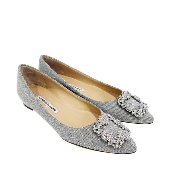 Manolo Blahnik Hangisi Buckled Ballerina Flats | Designer code: 9XX0590 | Luxury Fashion Eshop | Lamode.com.hk