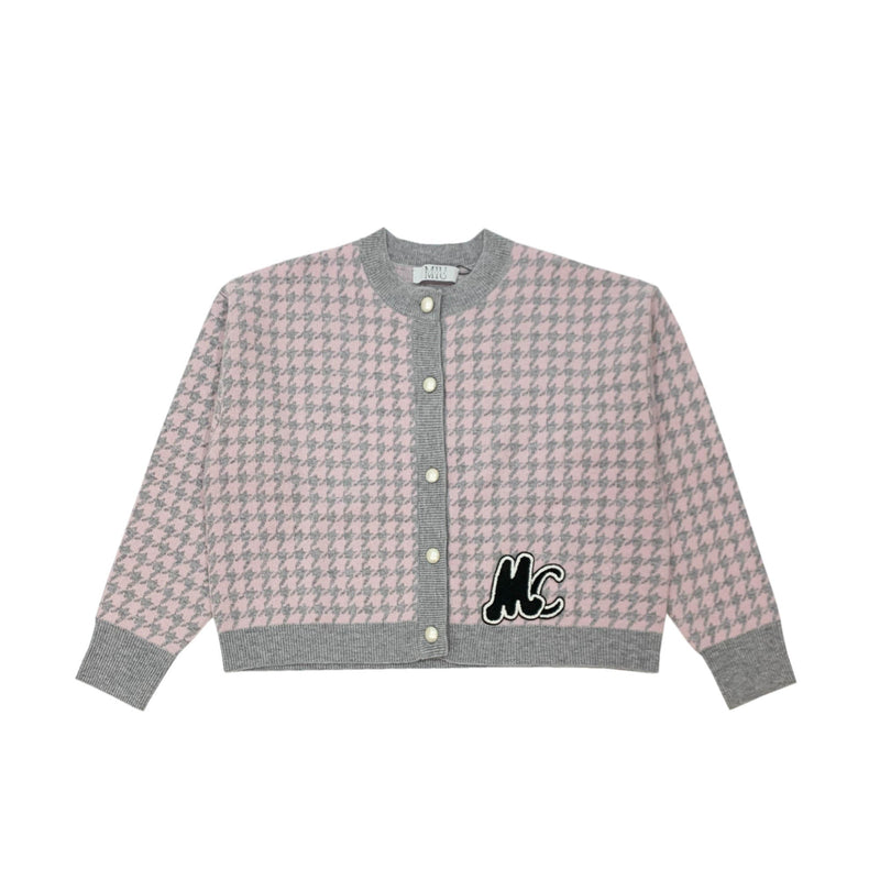 Miuccia Houndstooth Intarsia Knitted Cardigan | Designer code: MC2022AW0011 | Luxury Fashion Eshop | Lamode.com.hk