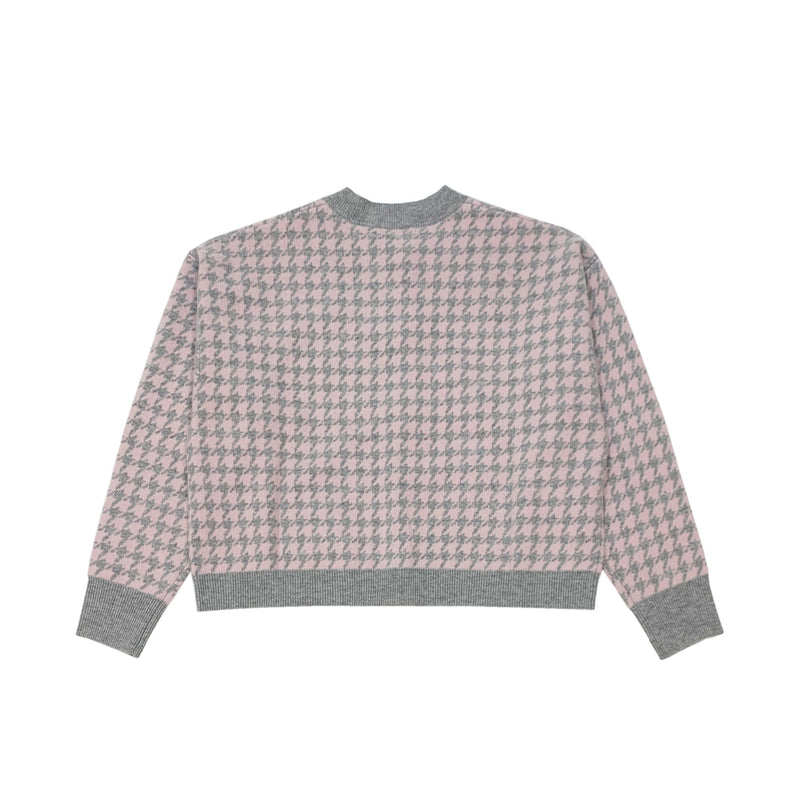 Miuccia Houndstooth Intarsia Knitted Cardigan | Designer code: MC2022AW0011 | Luxury Fashion Eshop | Lamode.com.hk