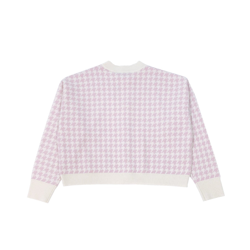 Miuccia Houndstooth Intarsia Knitted Cardigan | Designer code: MC2022AW0011 | Luxury Fashion Eshop | Lamode.com.hk