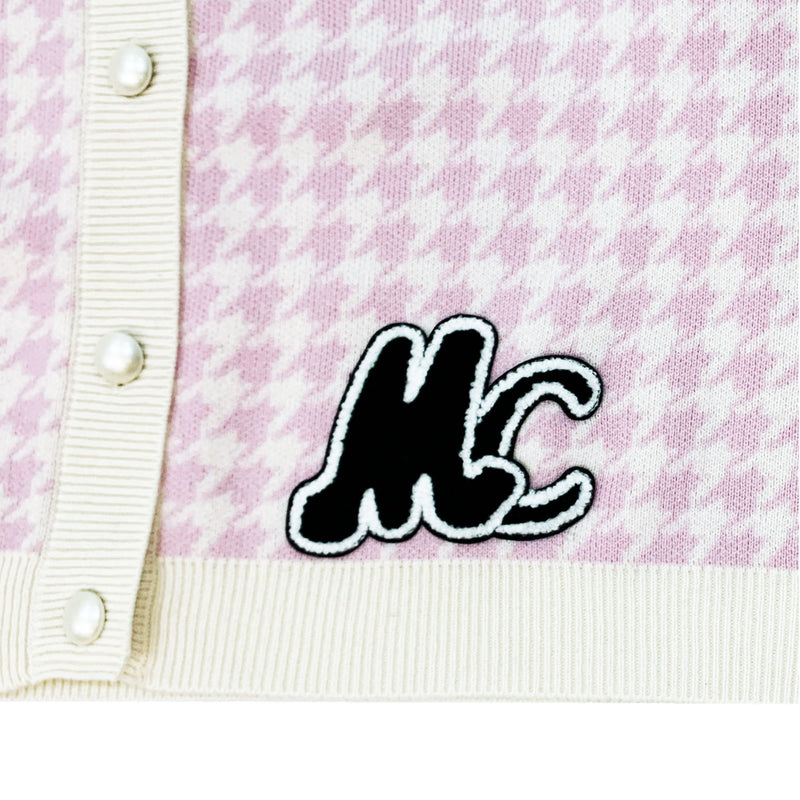 Miuccia Houndstooth Intarsia Knitted Cardigan | Designer code: MC2022AW0011 | Luxury Fashion Eshop | Lamode.com.hk