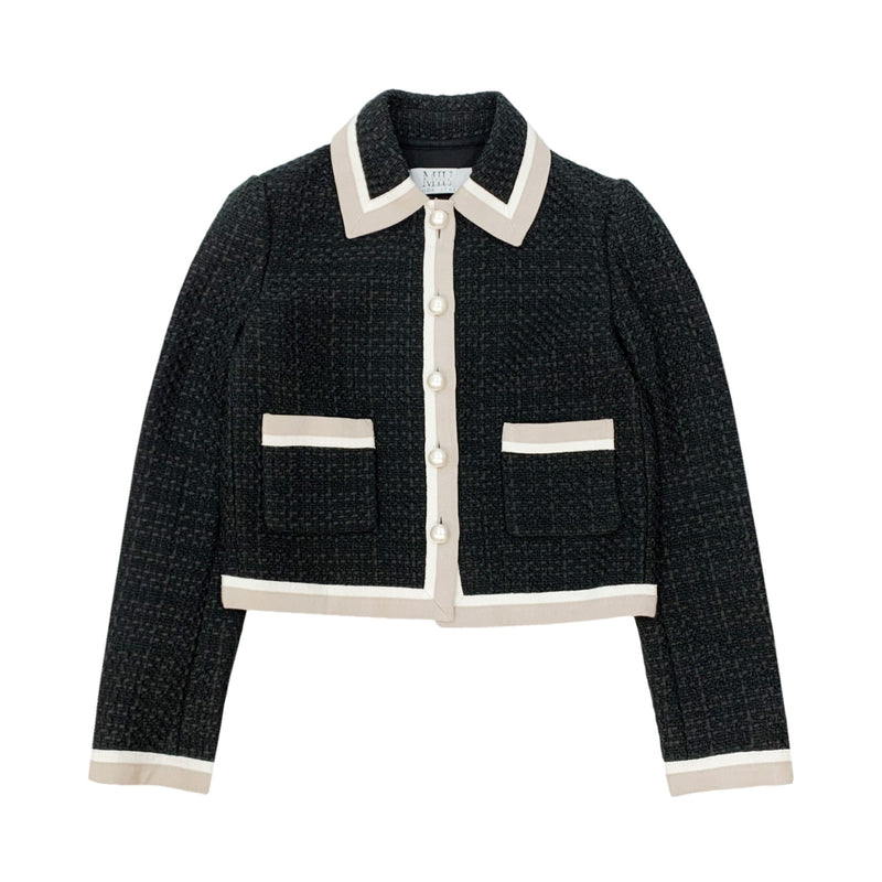 Miuccia Tweed Jacket With Pearl Buttons | Designer code: MC2022AW0005 | Luxury Fashion Eshop | Lamode.com.hk