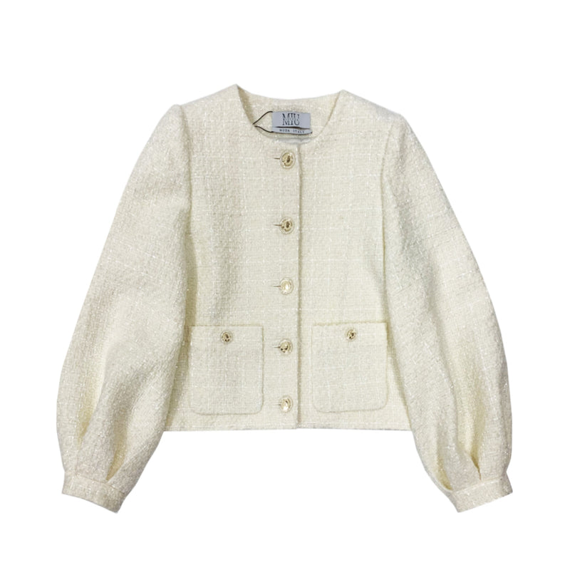 Miuccia Puff Sleeve Tweed Jacket | Designer code: MC2023SS0017 | Luxury Fashion Eshop | Lamode.com.hk