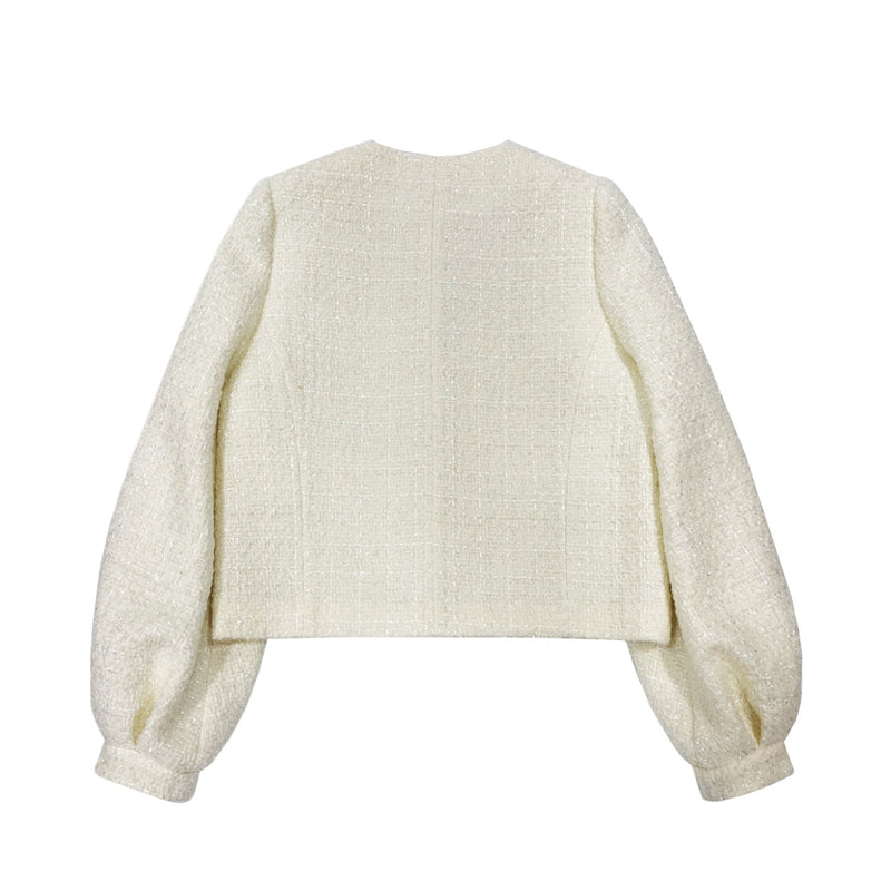 Miuccia Puff Sleeve Tweed Jacket | Designer code: MC2023SS0017 | Luxury Fashion Eshop | Lamode.com.hk