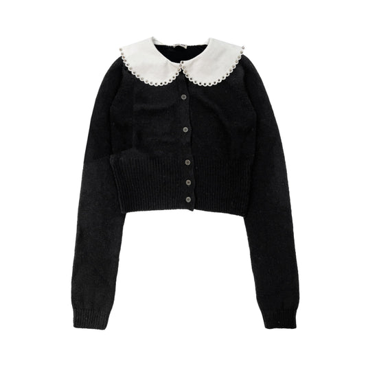 Miu Miu Contrasting Collar Cardigan | Designer code: MMF5571Z9L | Luxury Fashion Eshop | Lamode.com.hk