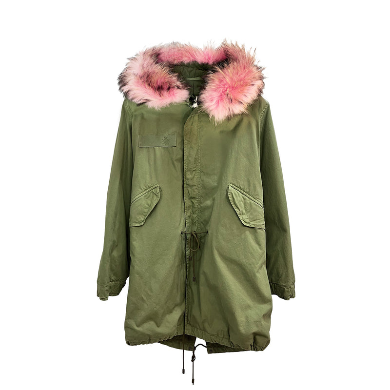 Mr & Mrs Italy Fur Collar Parka Coat | Designer code: PK1001SC2 | Luxury Fashion Eshop | Lamode.com.hk