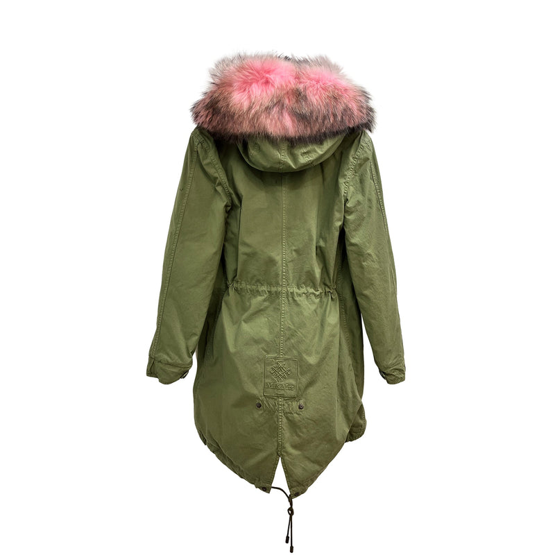 Mr & Mrs Italy Fur Collar Parka Coat | Designer code: PK1001SC2 | Luxury Fashion Eshop | Lamode.com.hk