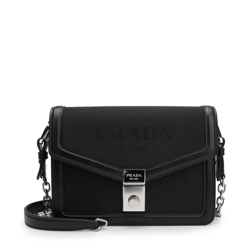 Prada Pattina Vitello Black Leather Identity Shoulder Bag 1BD302, Black,  Small : Buy Online at Best Price in KSA - Souq is now Amazon.sa: Fashion