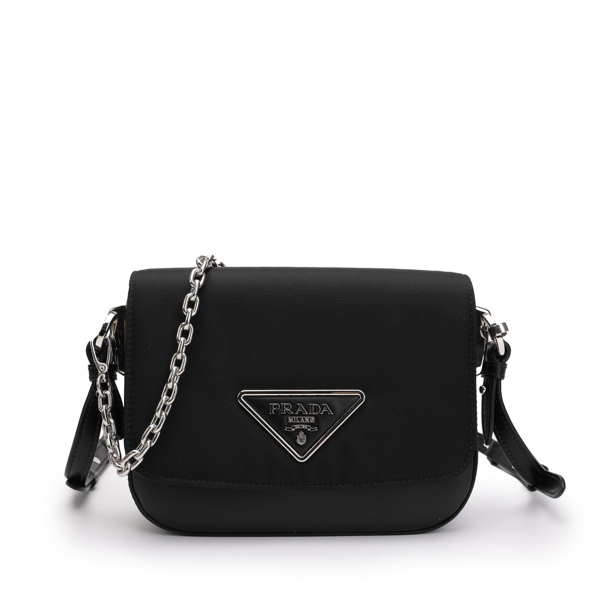 Prada Identity Logo Plaque Shoulder Bag Designer code