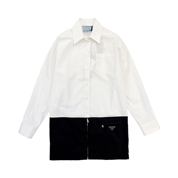Prada Two Tone Shirtdress | Designer code: P3H57S22210UR | Luxury Fashion Eshop | Lamode.com.hk