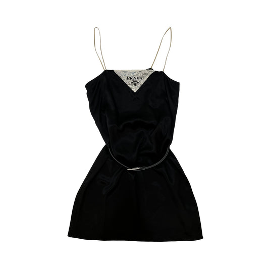 Prada Crepe Satin Mini Dress | Designer code: P3G76KS2211P7N | Luxury Fashion Eshop | Lamode.com.hk