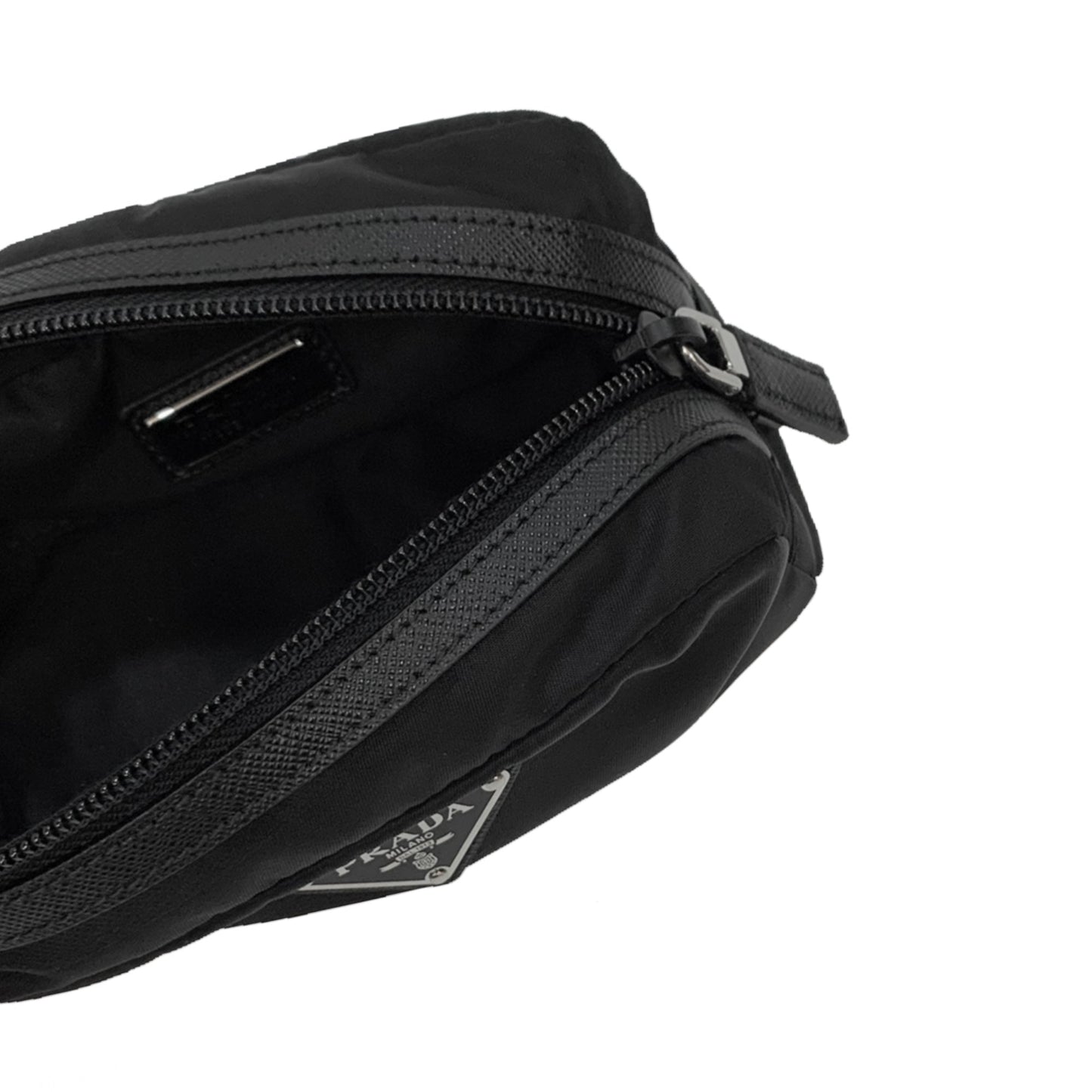 Prada Triangle Logo Plaque Wash Bag | Designer code: 2NA0462DMH | Luxury Fashion Eshop | Lamode.com.hk