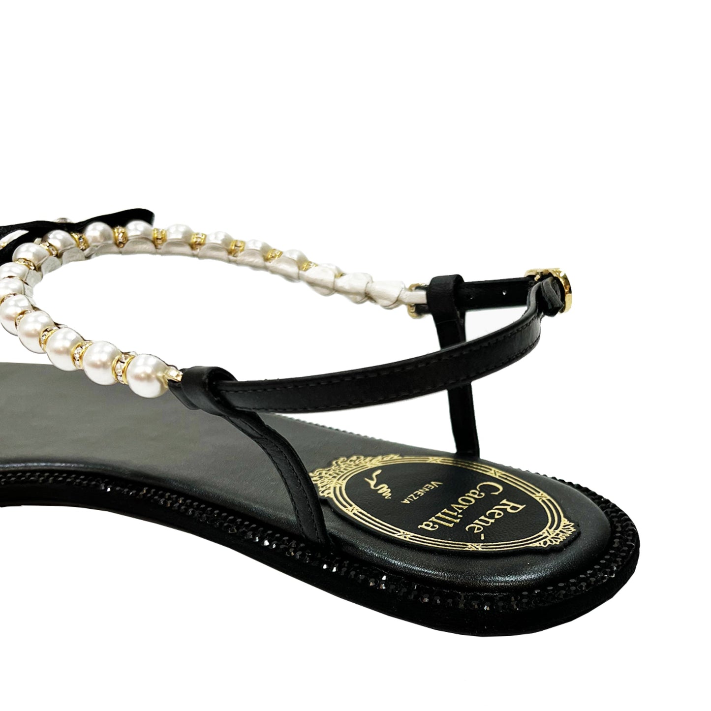Rene Caovilla Pearl Embellished Sandals | Designer code: C10241010 | Luxury Fashion Eshop | Lamode.com.hk