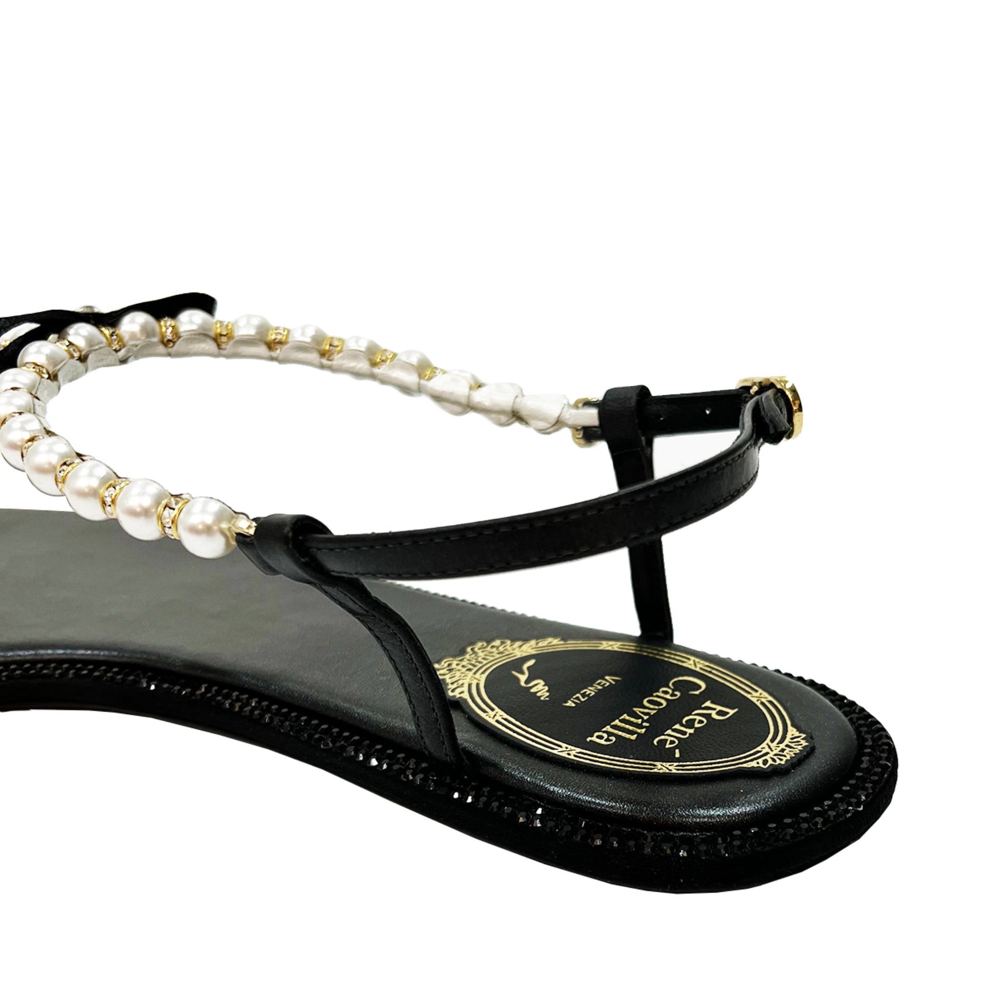 Rene Caovilla Pearl Embellished Sandals | Designer code: C10241010 | Luxury Fashion Eshop | Lamode.com.hk