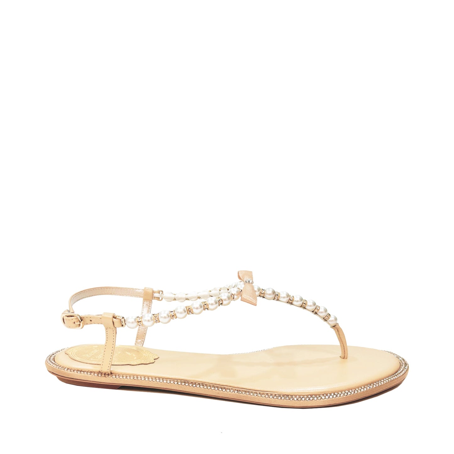 Rene Caovilla Pearl Embellished Sandals | Designer code: C10241010 | Luxury Fashion Eshop | Lamode.com.hk