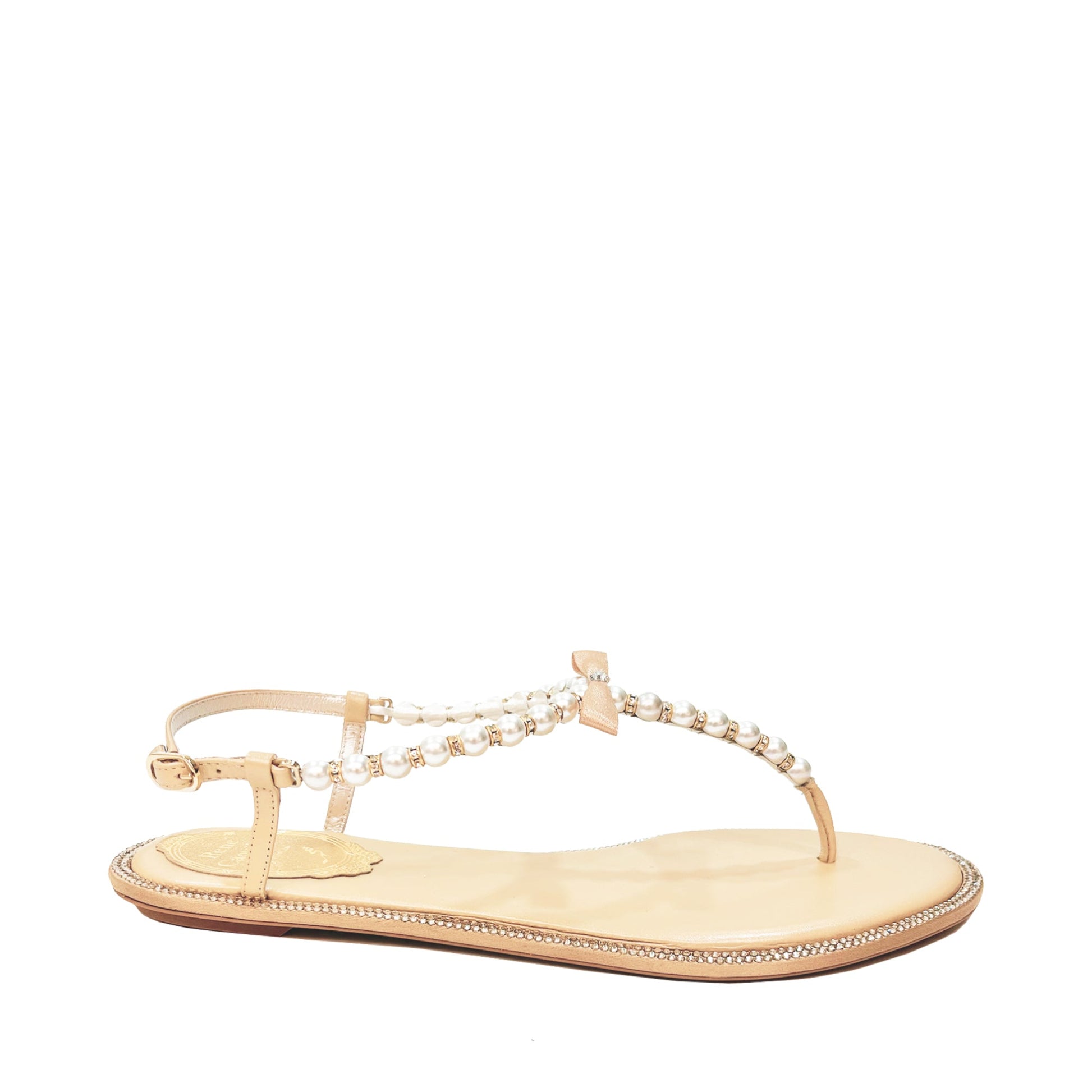 Rene Caovilla Pearl Embellished Sandals | Designer code: C10241010 | Luxury Fashion Eshop | Lamode.com.hk