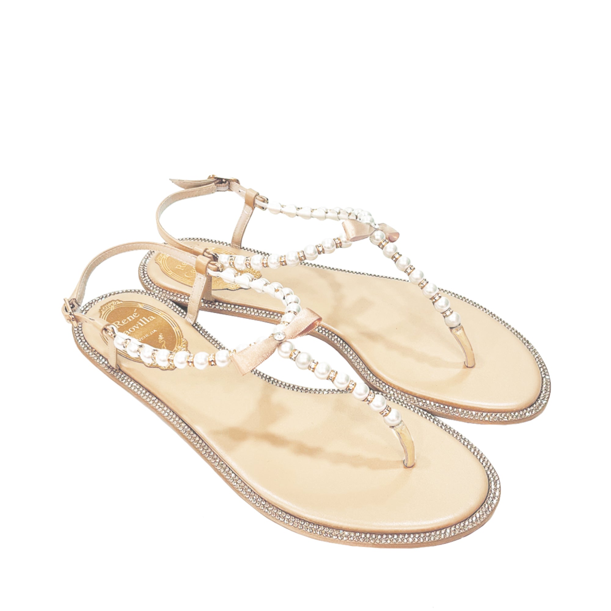Rene Caovilla Pearl Embellished Sandals | Designer code