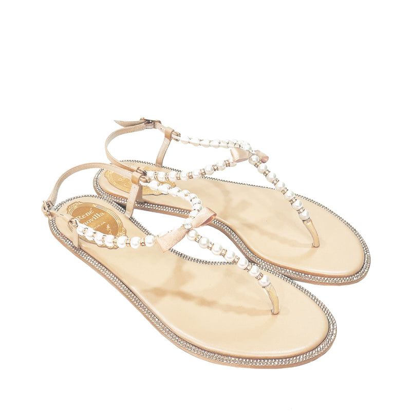 Rene Caovilla Pearl Embellished Sandals | Designer code: C10241010 | Luxury Fashion Eshop | Lamode.com.hk