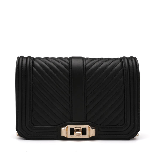 Rebecca Minkoff Chevron Quilted Small Love Crossbody Bag | Designer code: HU18ICQX45 | Luxury Fashion Eshop | Lamode.com.hk