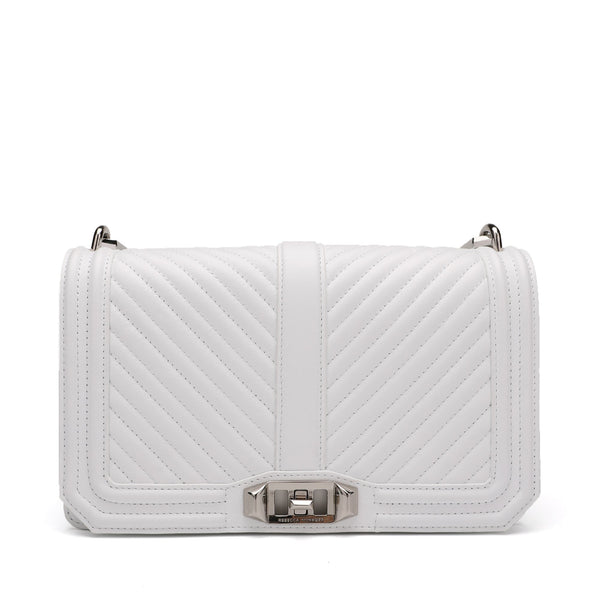 Rebecca Minkoff Chevron Quilted Love Crossbody Bag | Designer code: HH18ECQX08 | Luxury Fashion Eshop | Lamode.com.hk