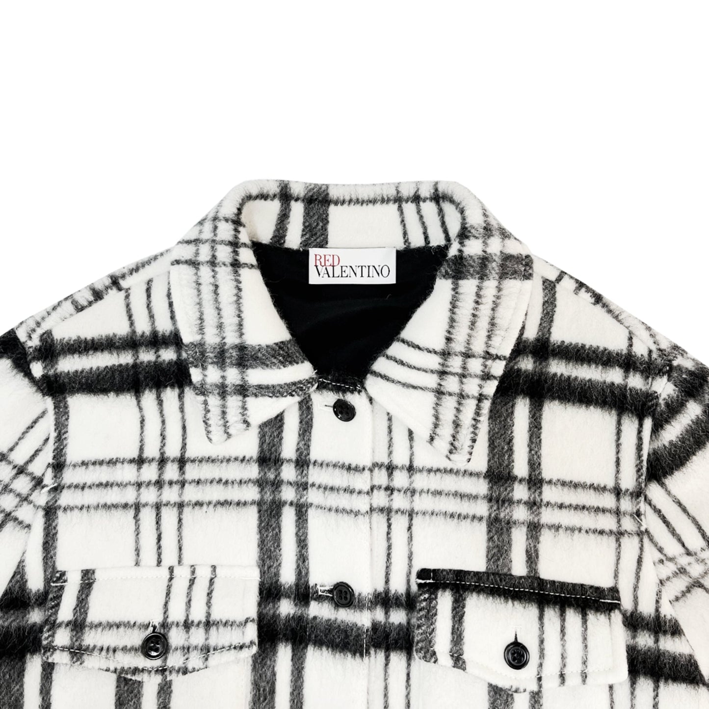 Red Valentino Checked Wool Pleated Jacket | Designer code: WR0CID80650 | Luxury Fashion Eshop | Lamode.com.hk