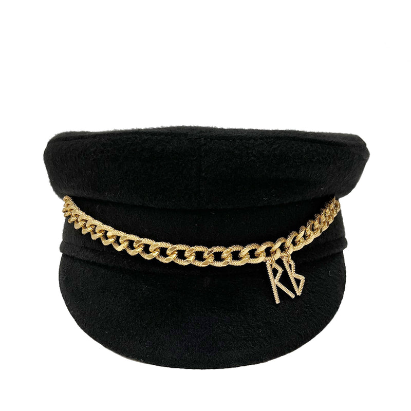 Ruslan Baginskiy Chain Detail Baker Boy Hat | Designer code: KPC033WGCHRB | Luxury Fashion Eshop | Lamode.com.hk